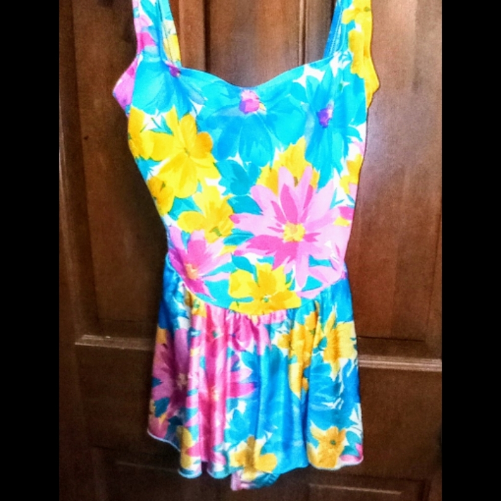 Tropical Skirted Bathing Suit